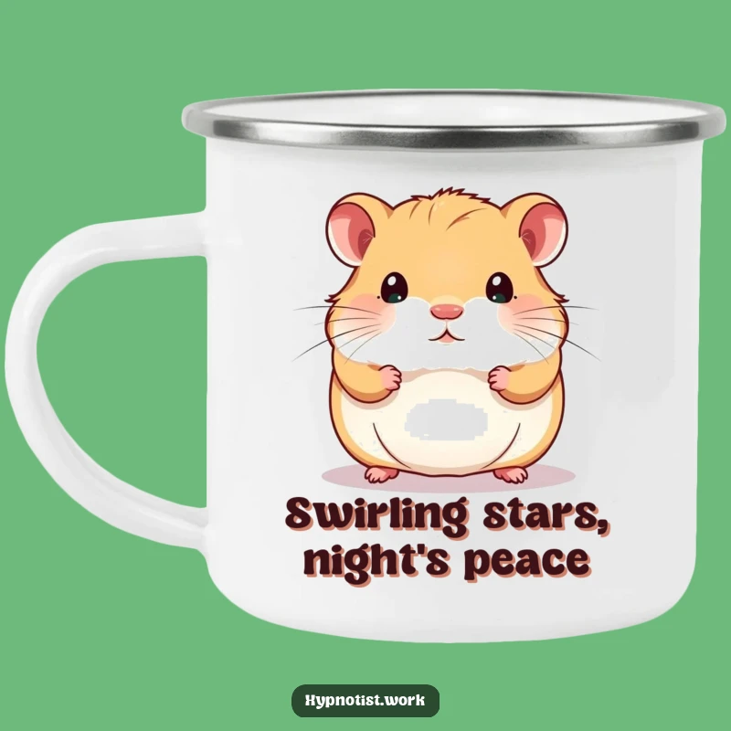 Funny Hamster Swirl Pattern Camping Mug: Mesmerizing Spin for Outdoor Adventures