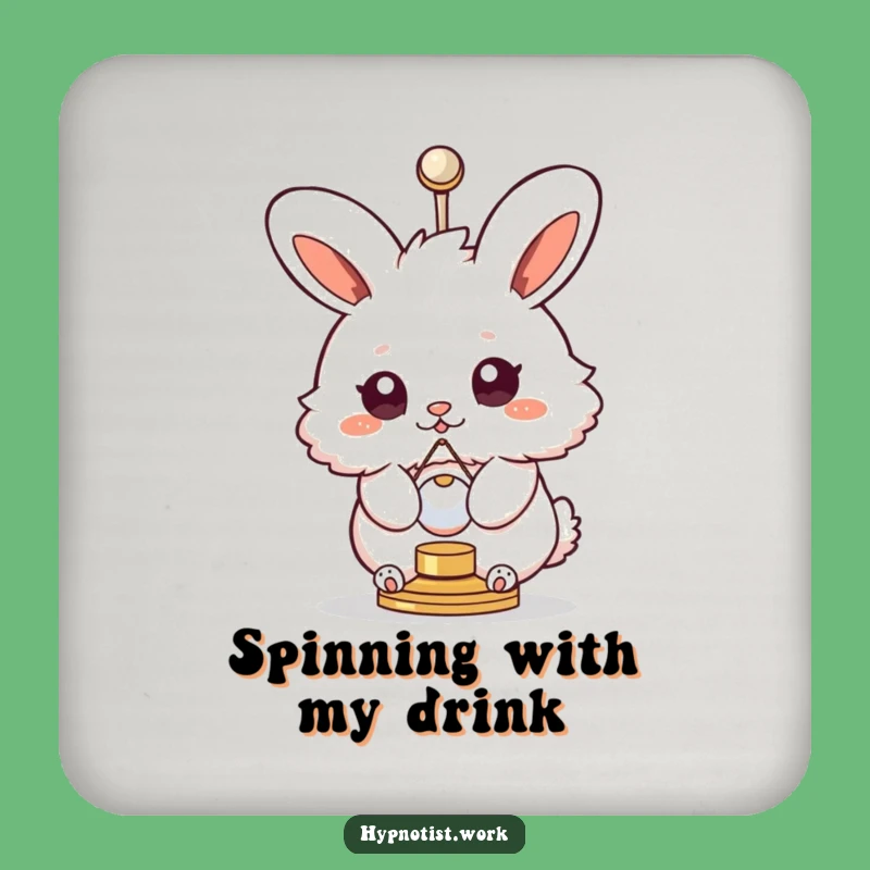 Funny Bunny Swirly Eyes Coaster: Hypnotic Spin Protection for Your Surfaces